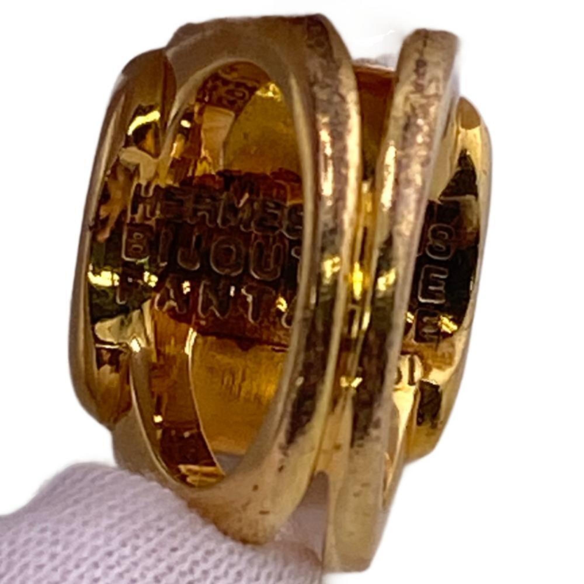 HERMES Corozo Ring, Gold, Unisex, Z0006644