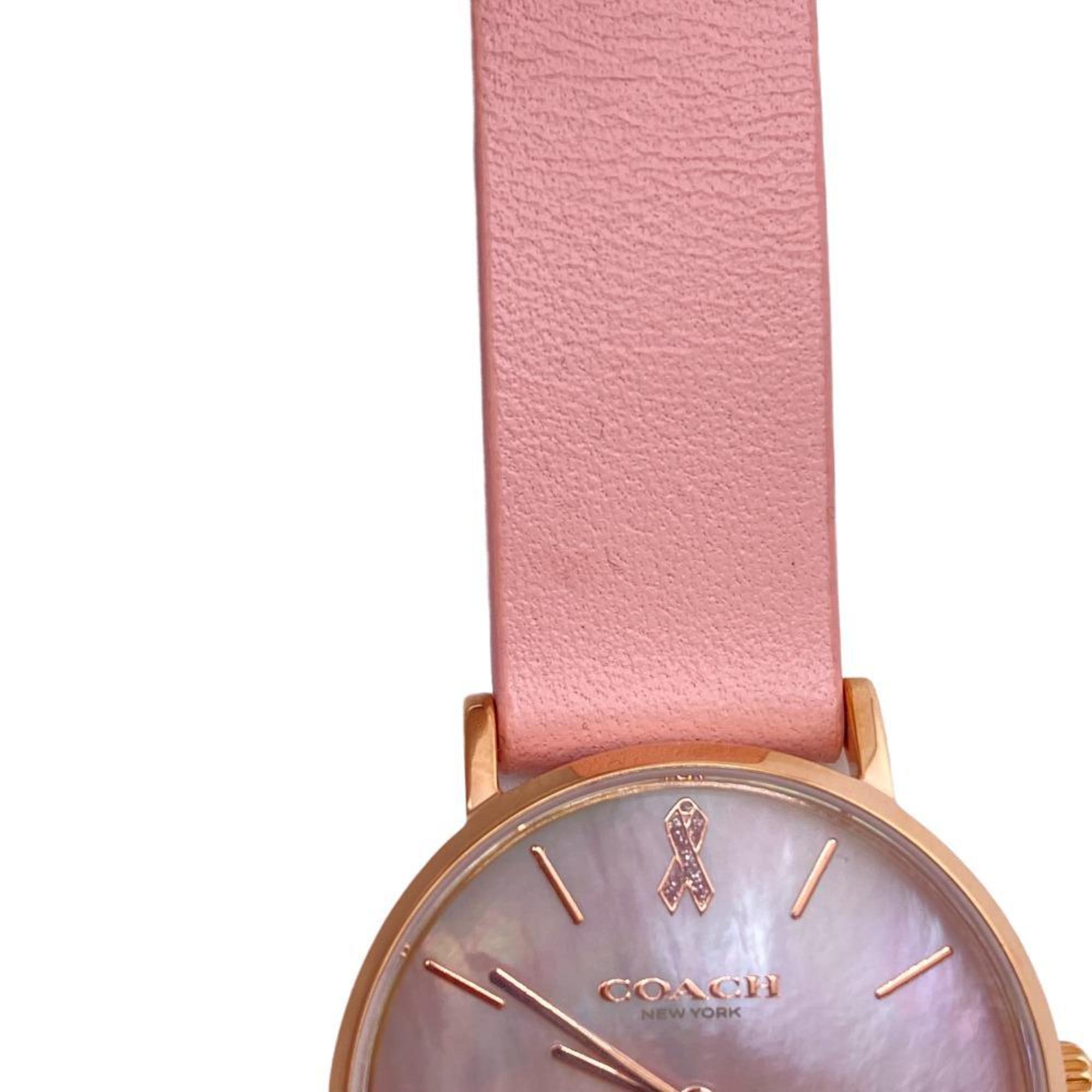 COACH CO-14503628 PERRY Quartz Pink Mother of Pearl Watch Women's Z0006557