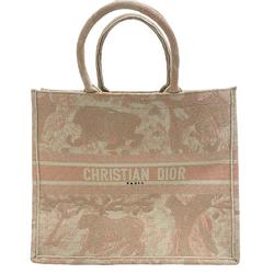 Christian Dior 50--MA-0188 Book Tote Large Toile de Jouy Embroidery Bag Pink Women's Z0006614