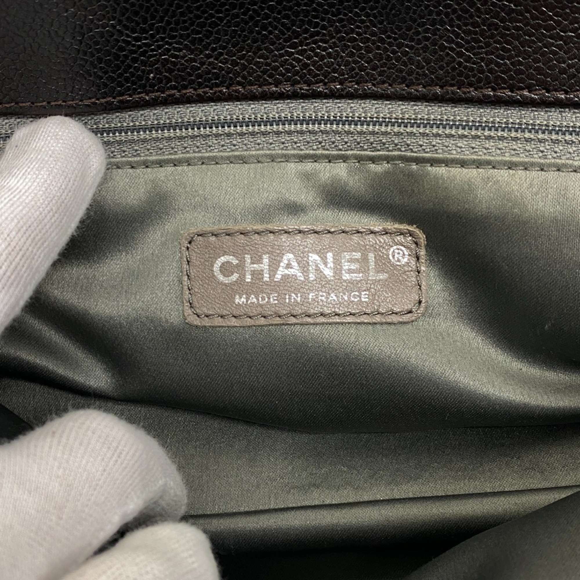 CHANEL Chanel Chain Shoulder Coco Mark Bag Brown Women's Z0006610
