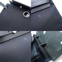 HERMES Hermes Airbag 2-Way Bag □D engraved 2000 Canvas x Leather Black 351231