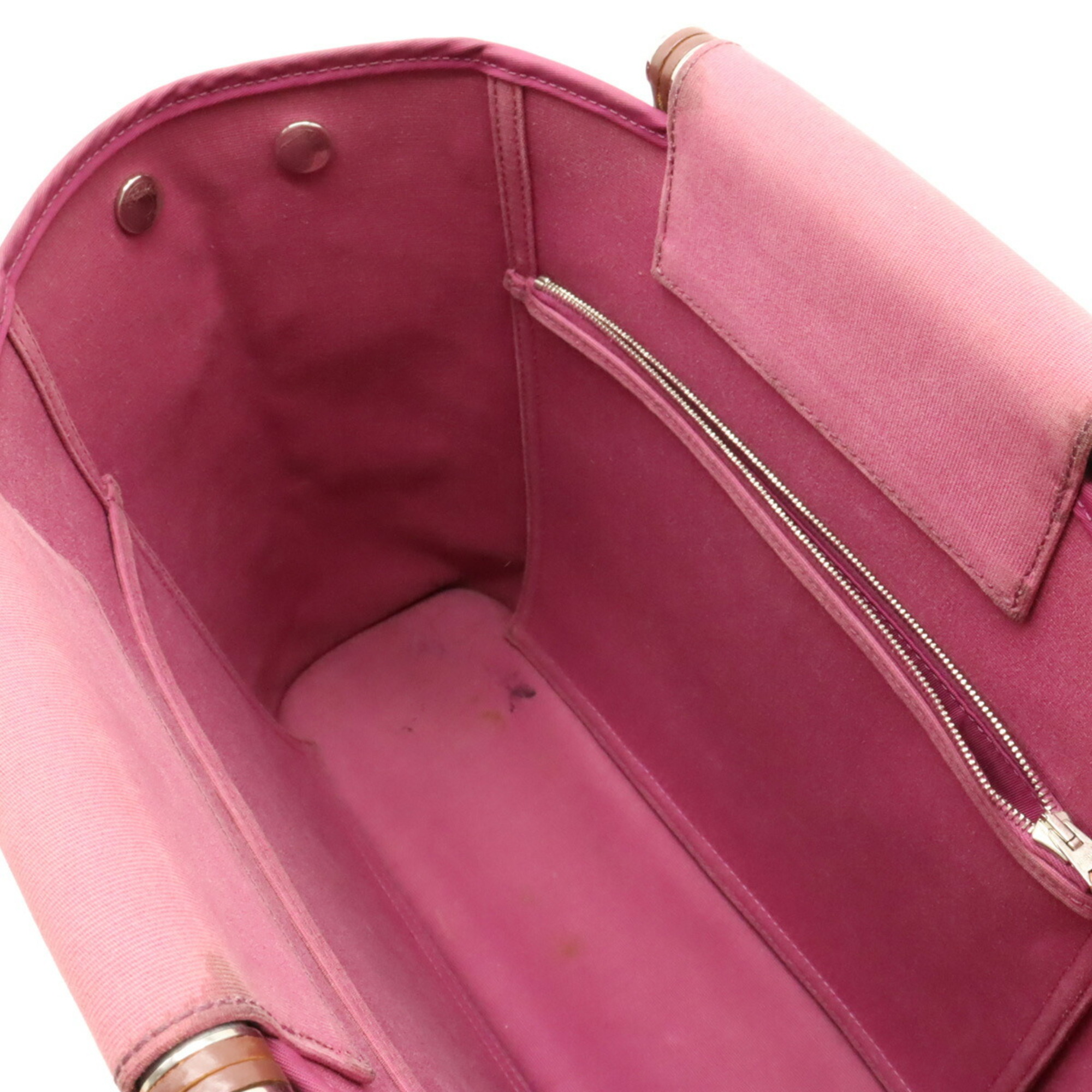 HERMES Hermes Cabag PM Handbag Shoulder Bag Toile Officier Pink