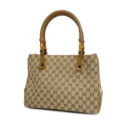 Gucci Tote Bag GG Canvas Bamboo 112526 Light Brown Women's