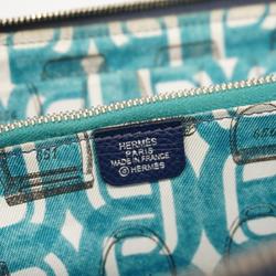 Hermes Long Wallet Azap Silk In D Stamp Veau Epsom Blue Nuit Men's Women's