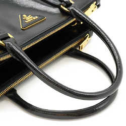 PRADA Galleria handbag shoulder bag patent leather NERO black 1BA863