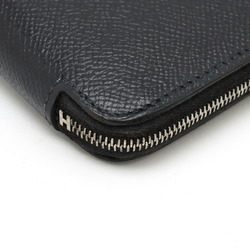 HERMES Azap Long Silk In Round Wallet Epsom Leather Black Noir C Stamp