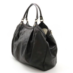GUCCI Guccissima Sukey Tote Bag Shoulder Leather Black 211943