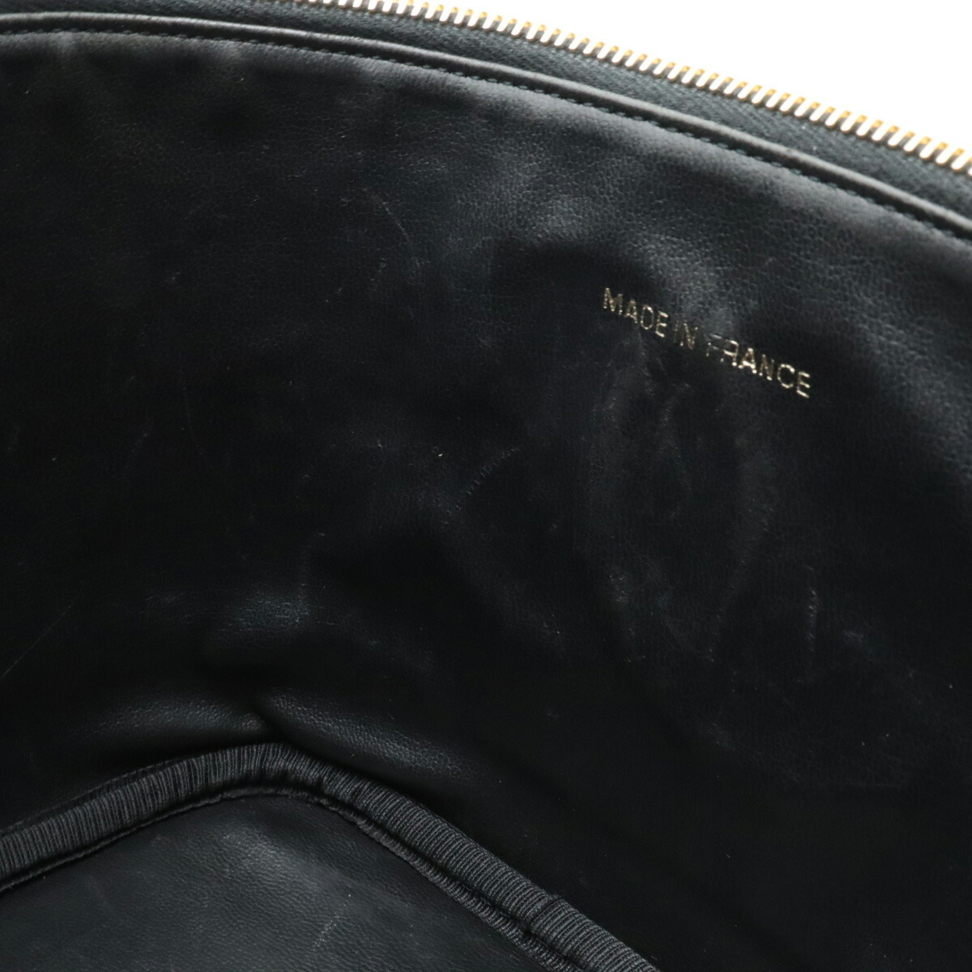 CHANEL Coco Mark Caviar Skin Vanity Bag Handbag Pouch Leather Black A01998