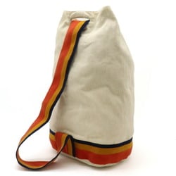 HERMES Cavalier shoulder bag, body canvas, beige, orange, yellow, navy