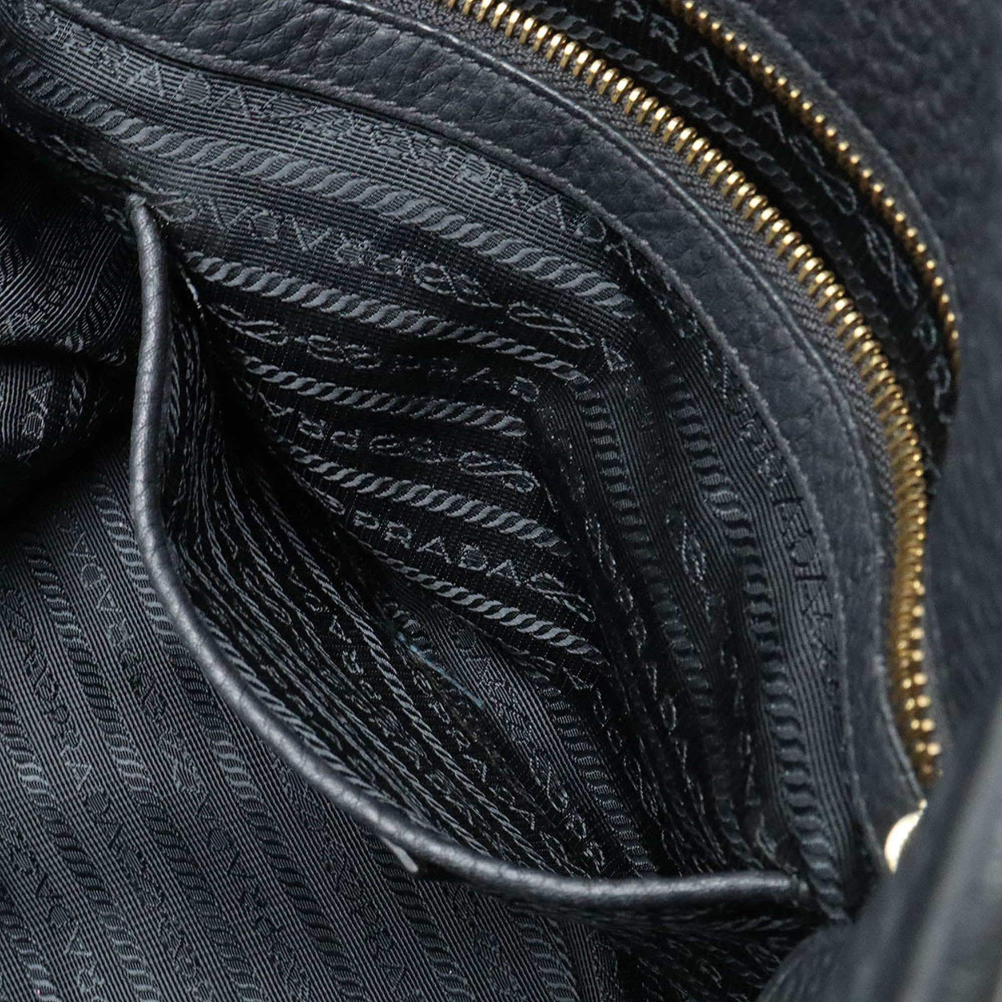 PRADA Prada Tote Bag Shoulder Nylon Leather NERO Black BR4365