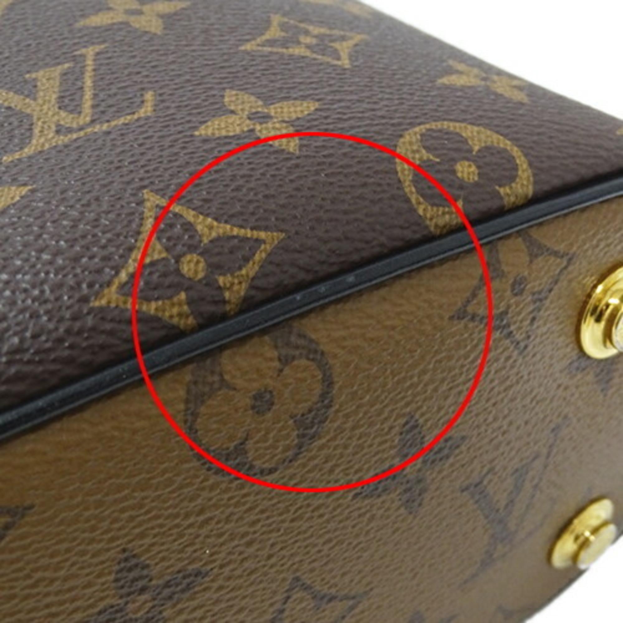 Louis Vuitton LOUIS VUITTON Bag Monogram Reverse Women's Handbag Shoulder 2way Vanity NV PM M45165 Brown Chain Compact