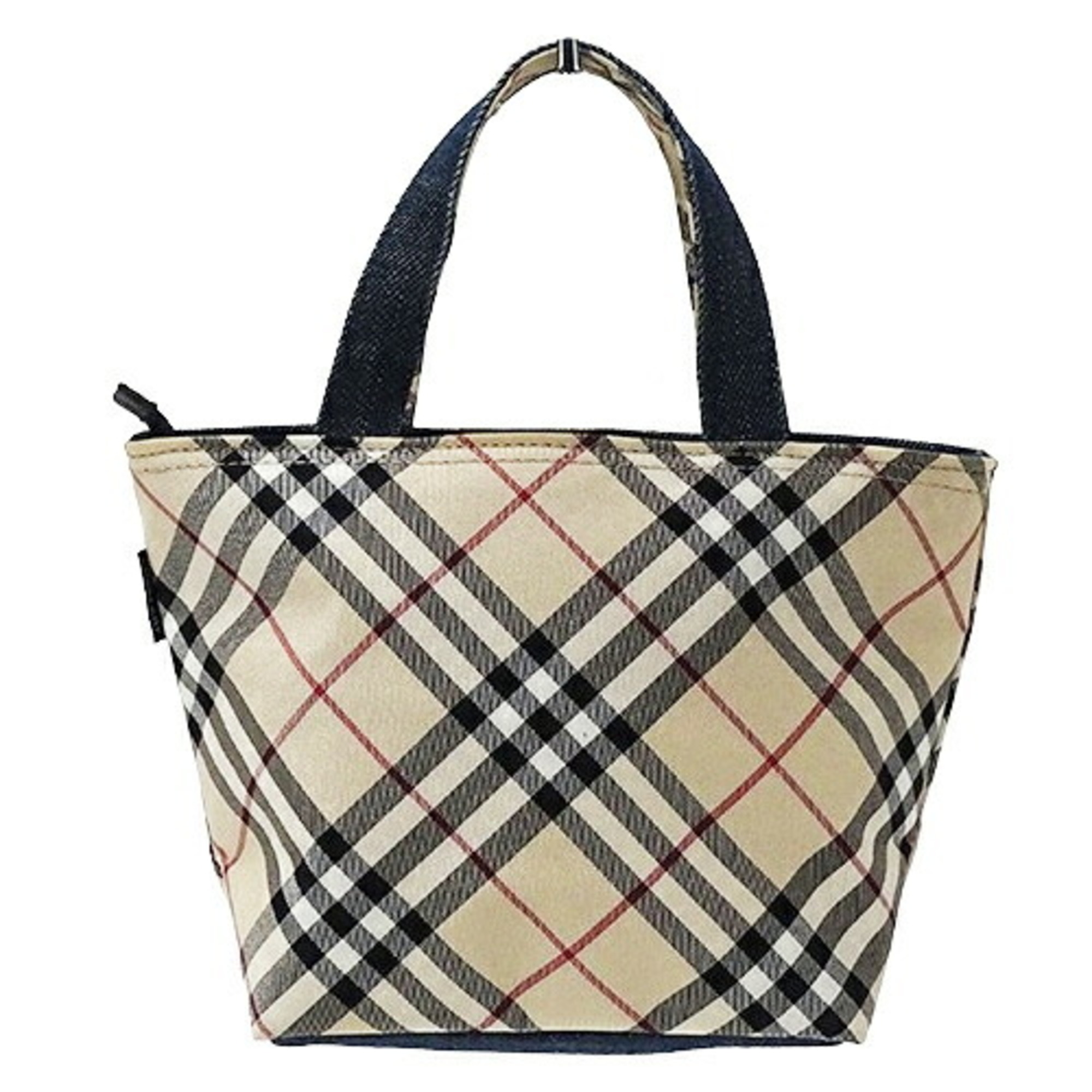 Burberry BURBERRY Bag Women's Handbag Nylon Denim Beige Check Bear Compact Micro
