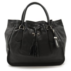 PRADA Prada Tote Bag Handbag Tassel Nappa Leather NERO Black BR3616