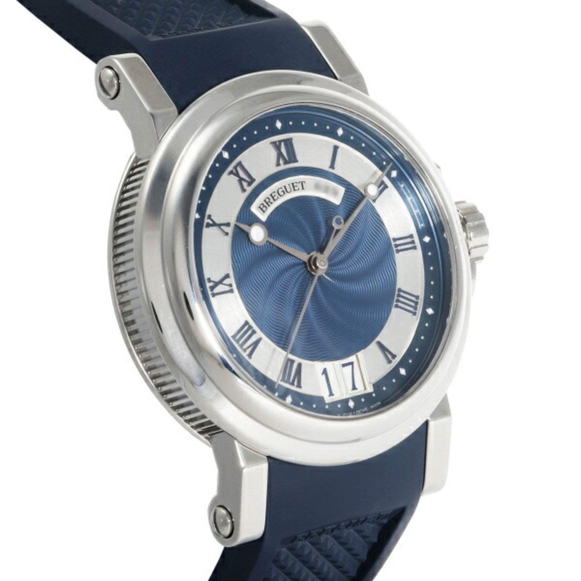 Breguet Marine Large Date 5817ST Y2 5V8 Blue Silver Dial Wristwatch Men's