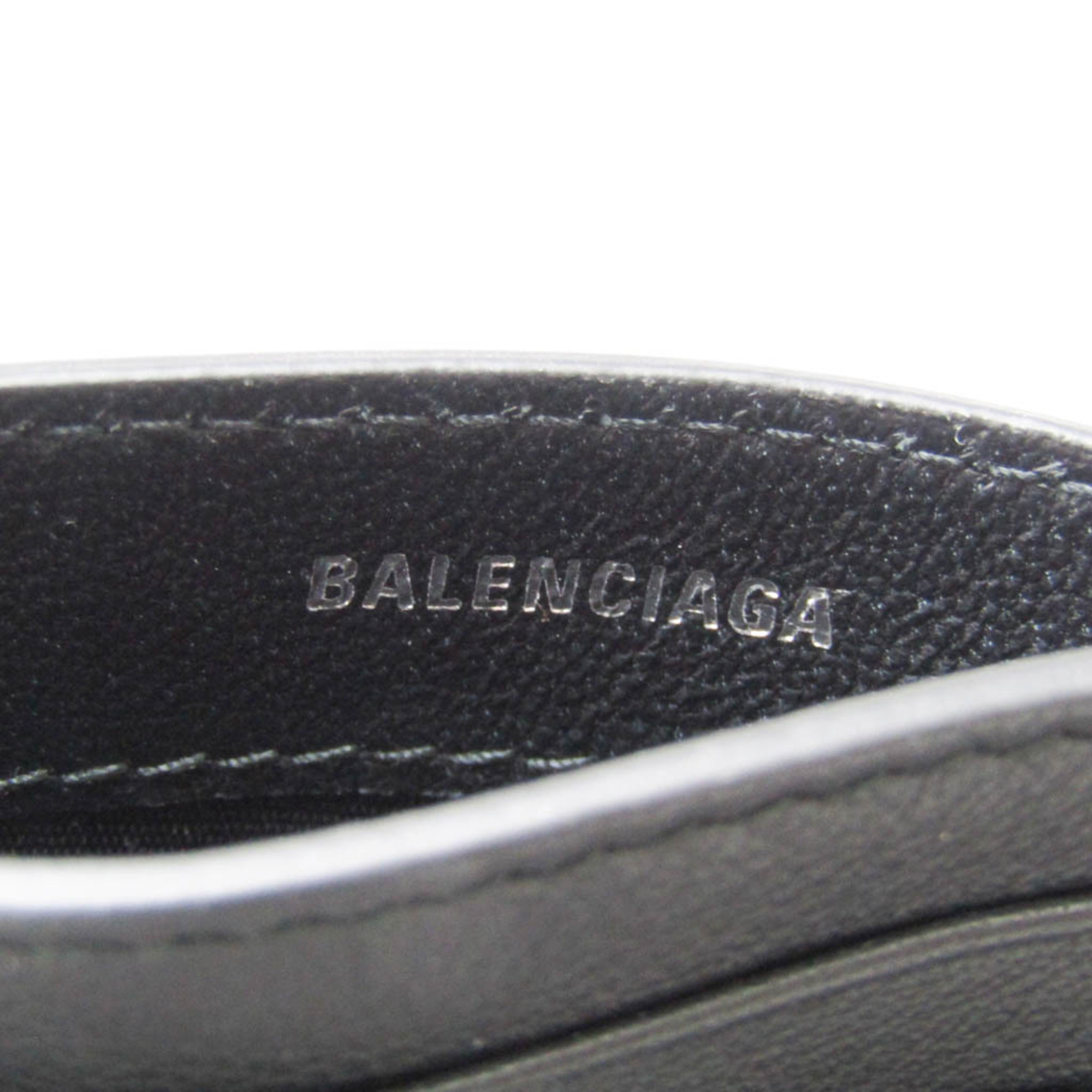 Balenciaga EVERYDAY 505054 Leather Card Case Black