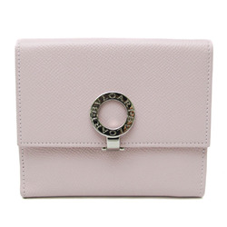 Bvlgari Logo Clip 30411 Women's Leather Middle Wallet (bi-fold) Light Pink