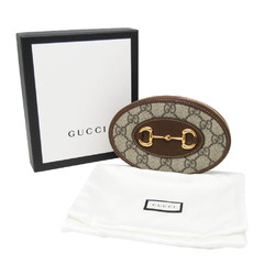 Gucci GG Supreme Horsebit 1955 622040 Women's Leather,PVC Coin Purse/coin Case Beige,Brown,Dark Brown