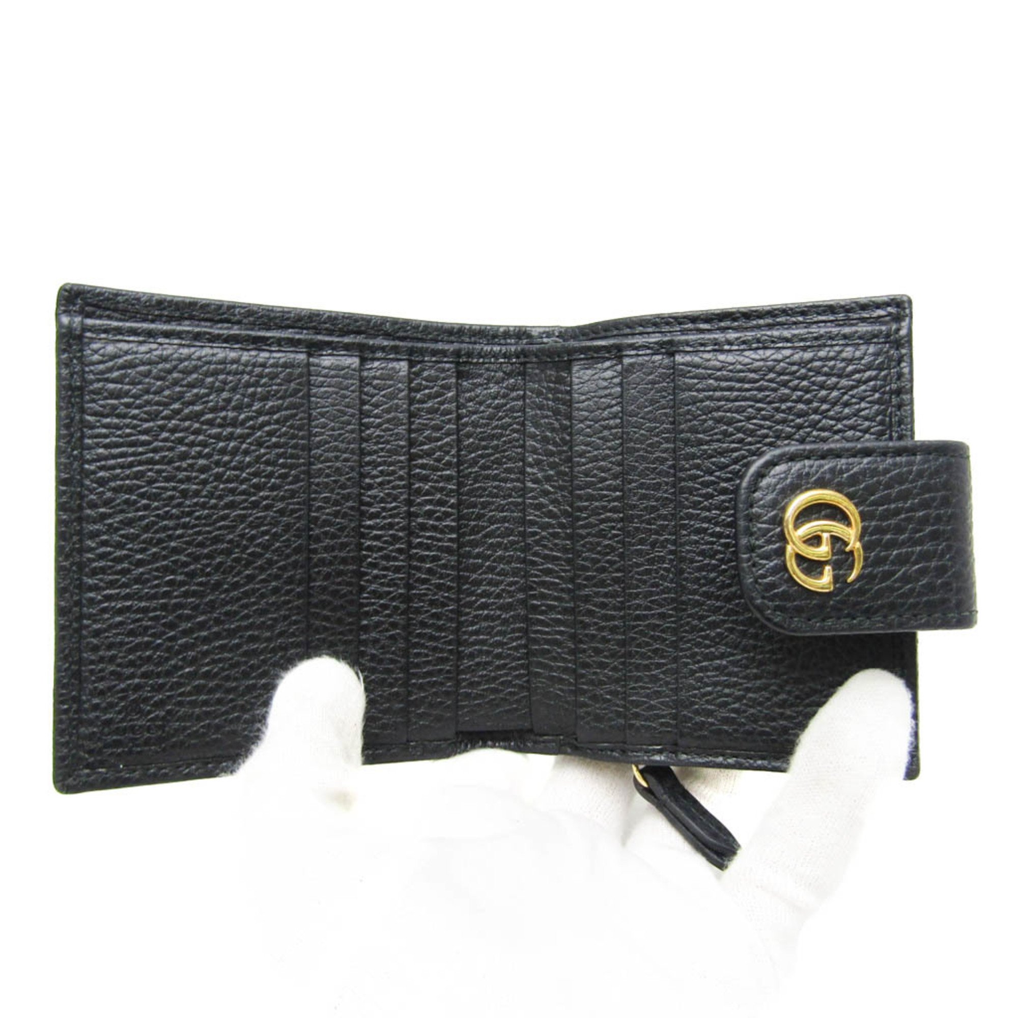 Gucci GG Marmont 523193 Women's Leather Wallet (bi-fold) Black