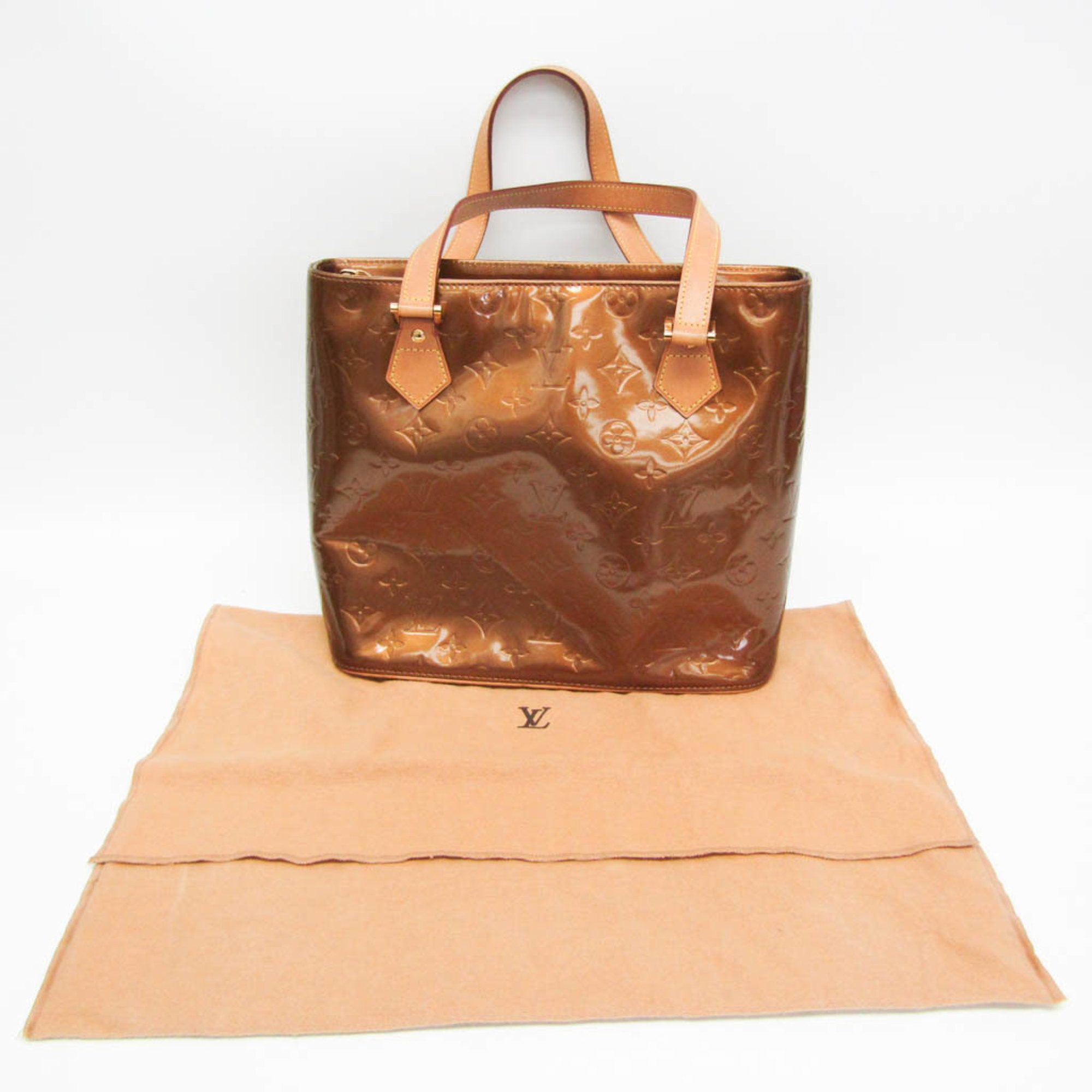 Louis Vuitton Monogram Vernis Houston M91122 Women's Handbag Bronze