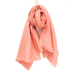 Fendi FF Logo FXT085 SWG TU Women's Silk Wool Stole Pink