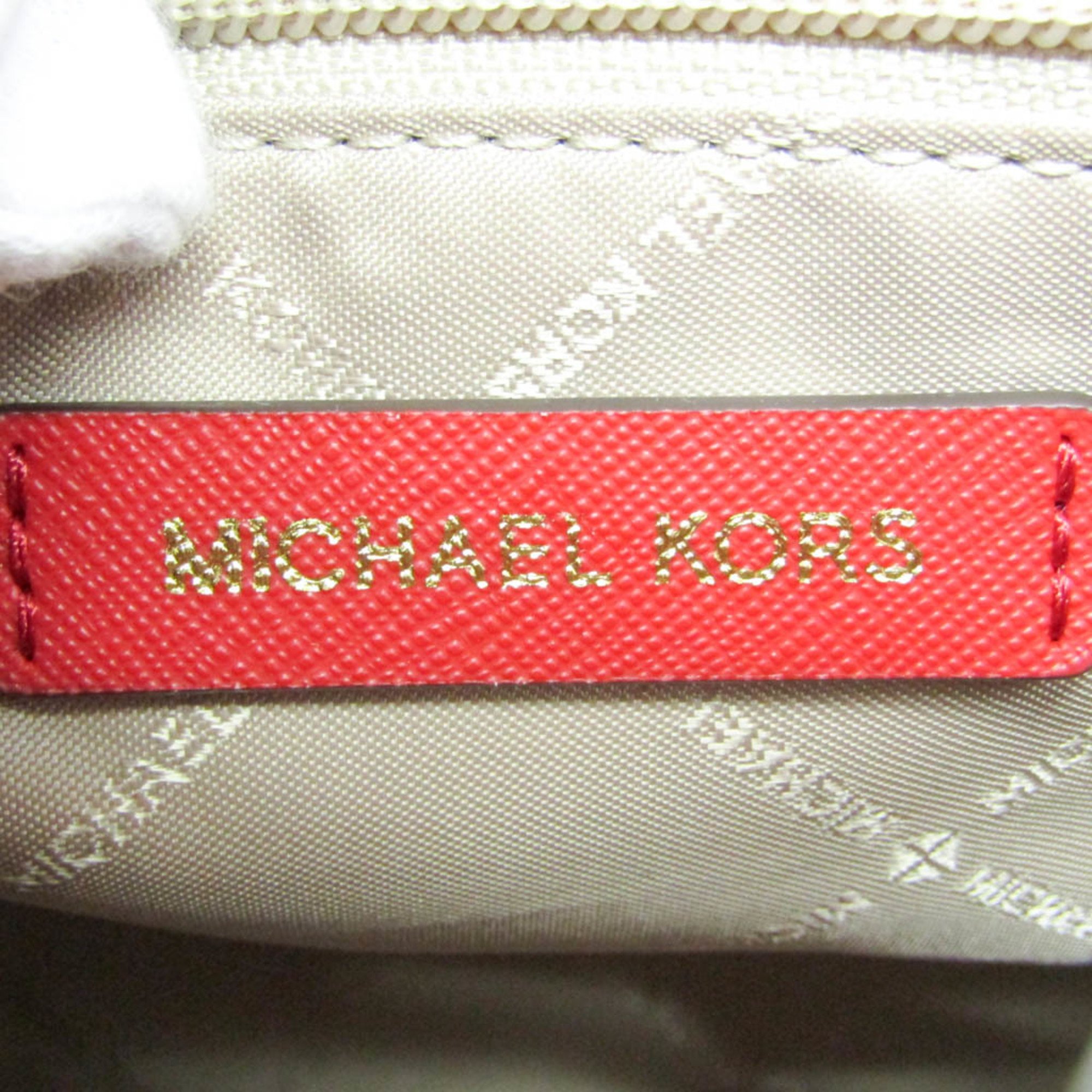 Michael Kors JET SET TRAVEL XS CRYAL CNV TZ TOTE LEATHER 35T9GTVT0L Women's Leather Handbag,Shoulder Bag Red Color
