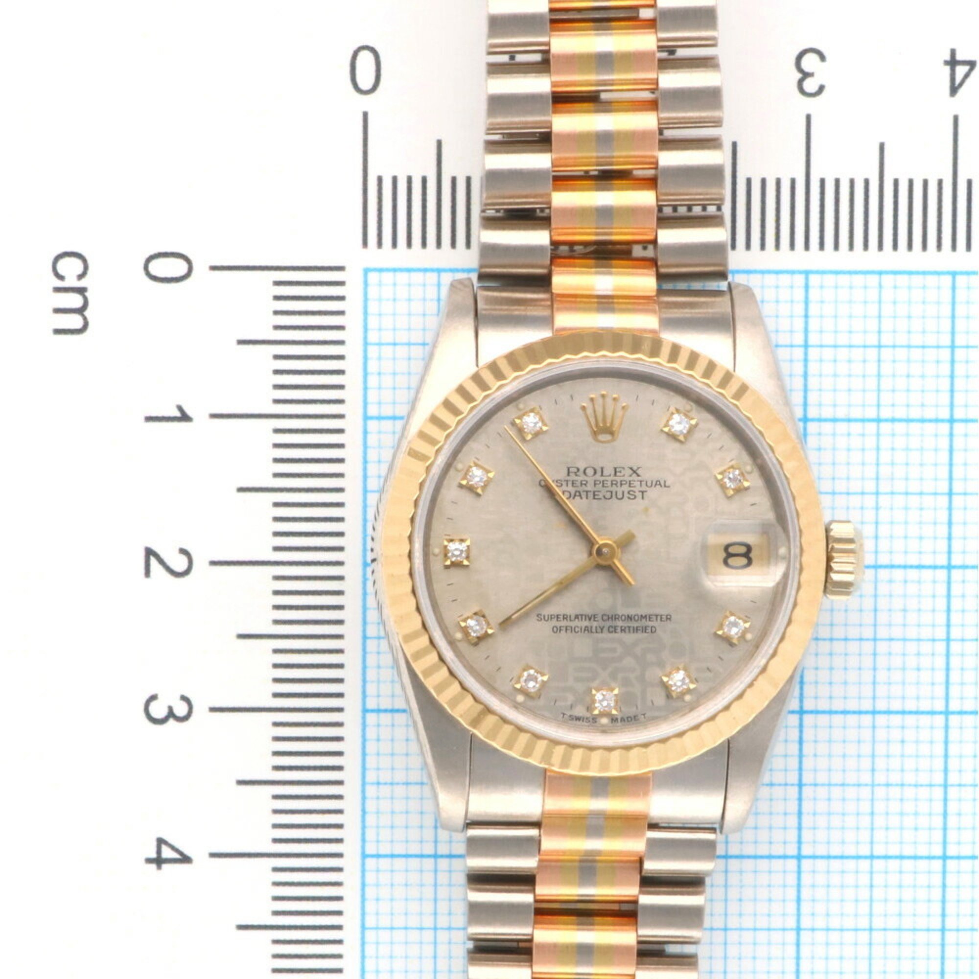 Rolex Datejust Oyster Perpetual Watch 18K 68279G Automatic Unisex ROLEX L Series 1989-1990 Toridoll 10P Diamond