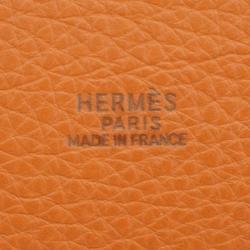 Hermes Shoulder Bag Market GM Taurillon Clemence Brick Women's