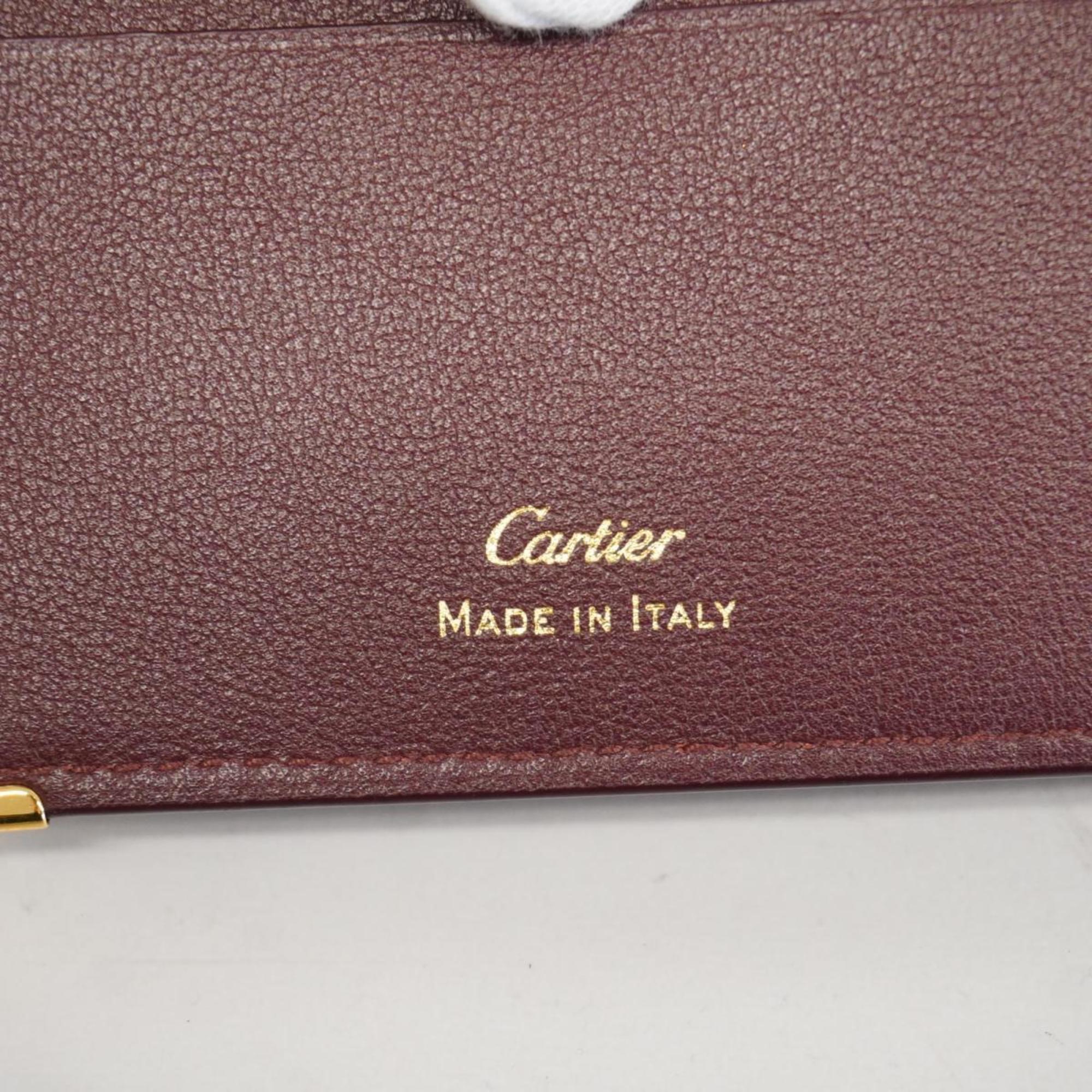 Cartier Wallet Must Leather Bordeaux Ladies