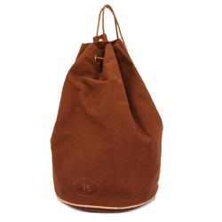 Hermes Shoulder Bag Polochon Mimil GM Canvas Brown Women's