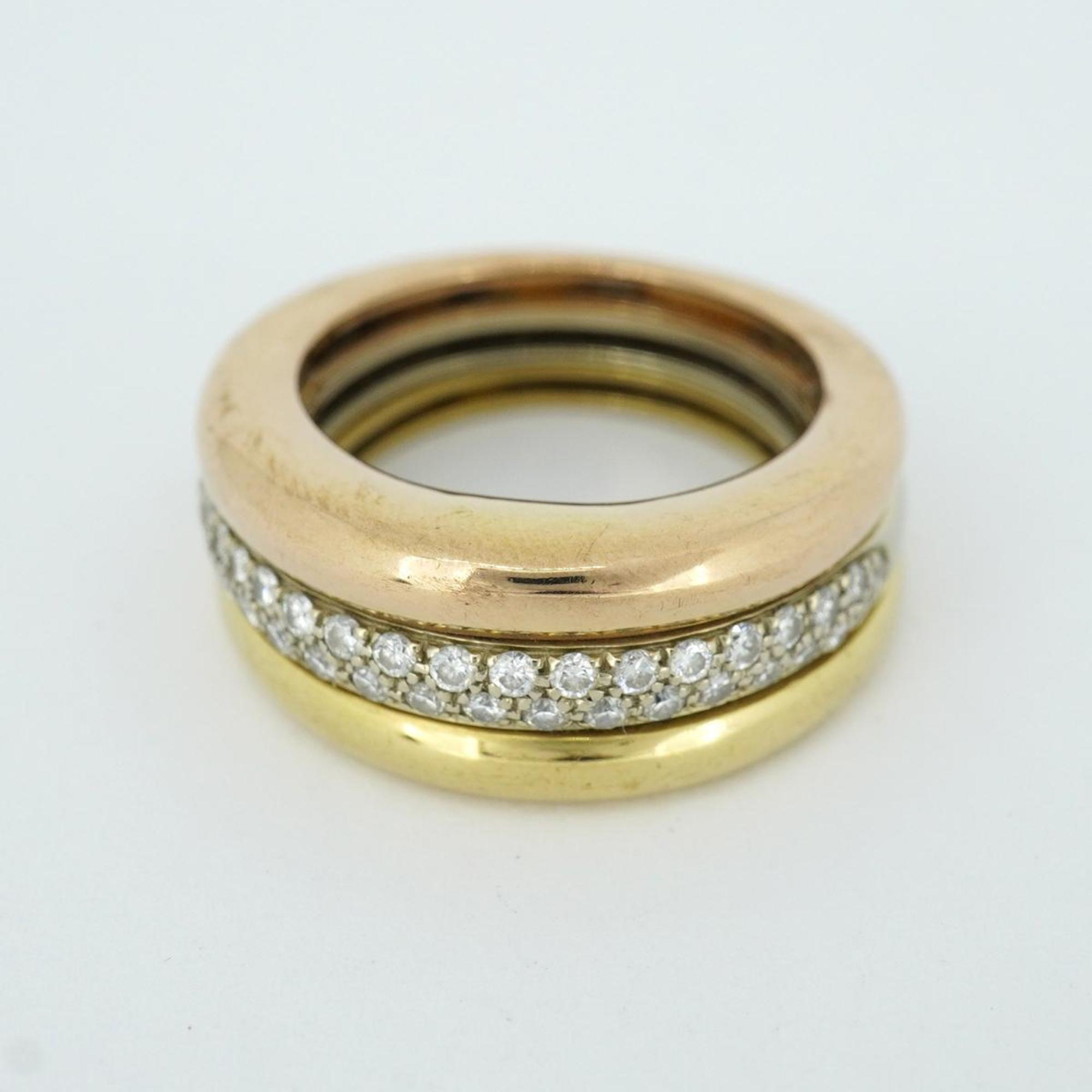 Cartier Ring Pavé Mobilis Diamond K18YG Yellow Gold K18WG White K18PG Pink Women's