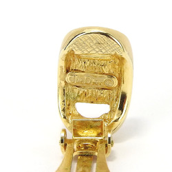 Christian Dior Earrings Metal Gold Rhinestone Plated Women's