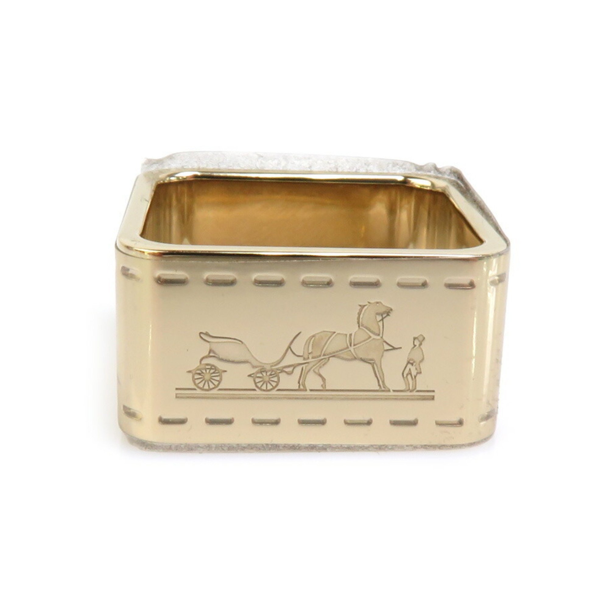 Hermes HERMES Scarf Ring Bordic Metal Gold Men's Women's 55666f