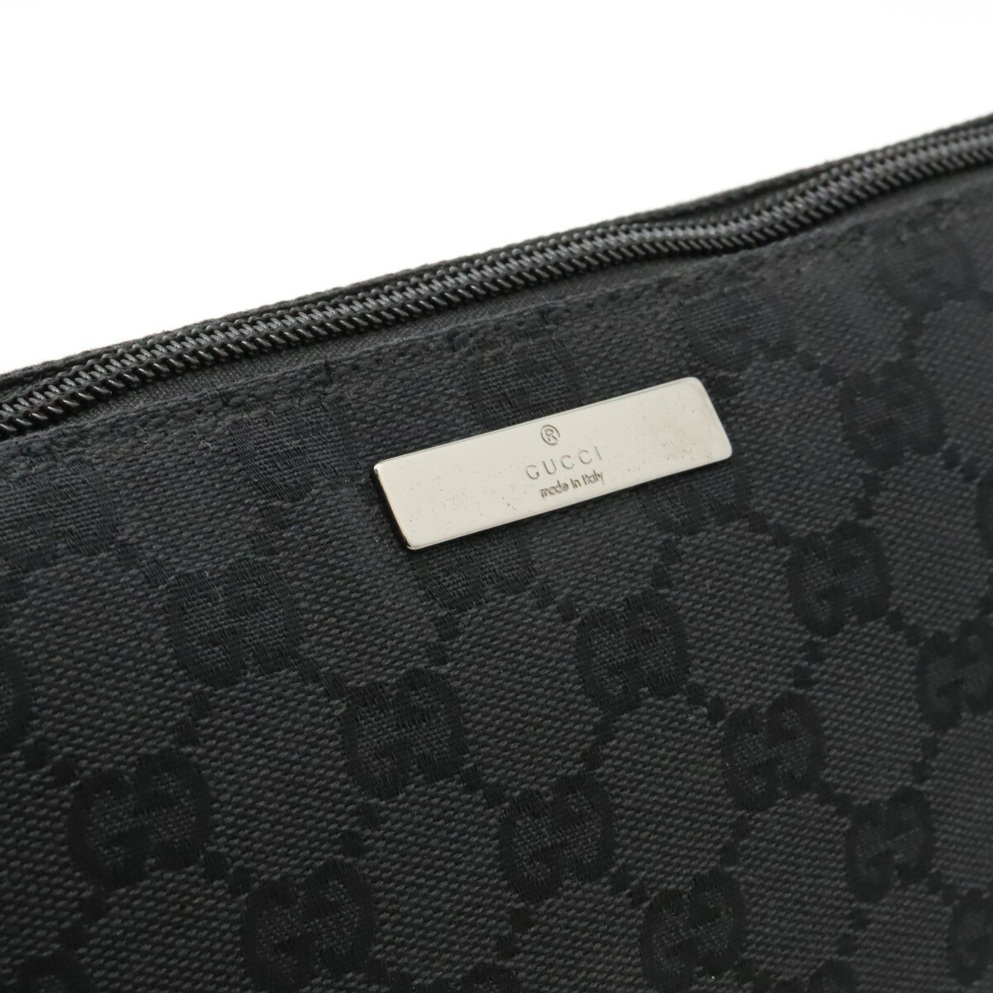 GUCCI Gucci GG Canvas Pouch Subbag Handbag Black 07198