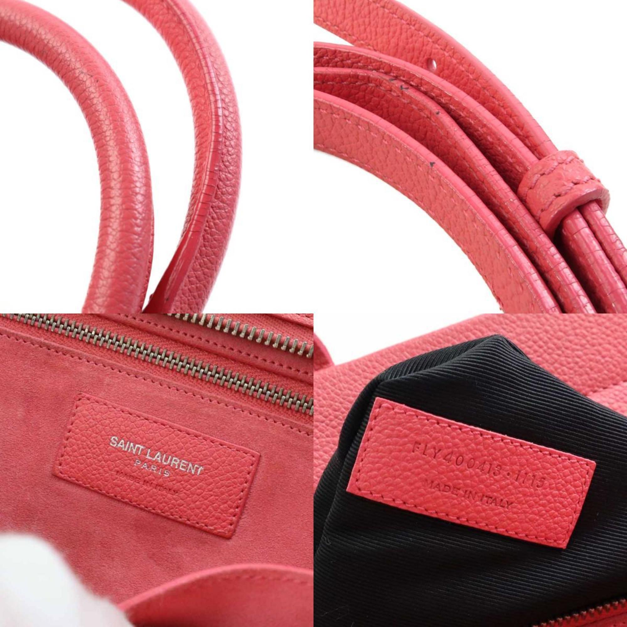 Saint Laurent SAINT LAURENT handbag shoulder bag Cavalive Gauche leather pink silver women's e58622a