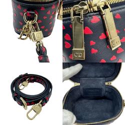 Christian Dior Shoulder Bag Lady Micro Vanity Leather Navy x Red z0924