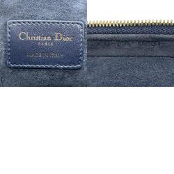 Christian Dior Shoulder Bag Lady Micro Vanity Leather Navy x Red z0924