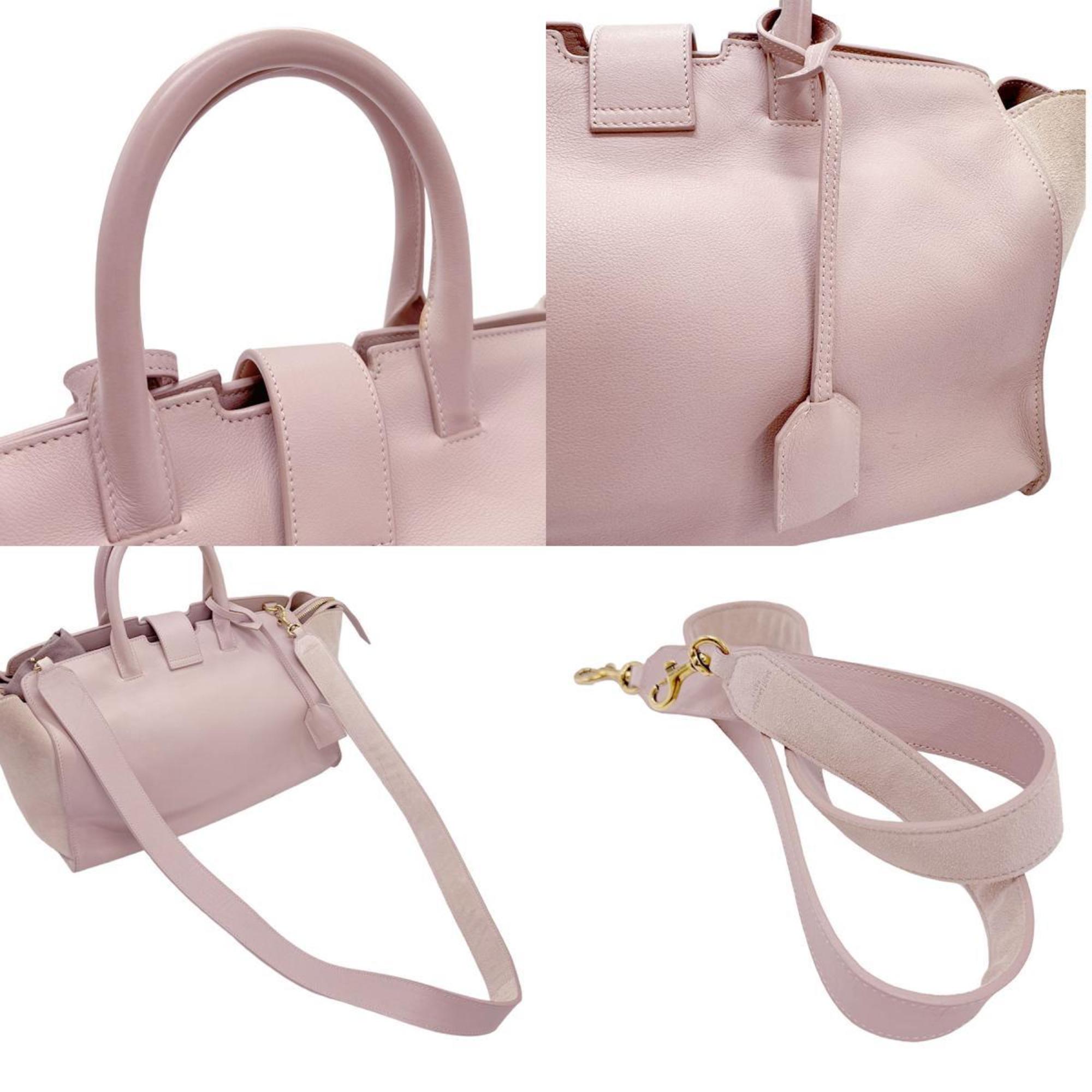 Saint Laurent shoulder bag, handbag, Downtown Cabas, leather, suede, light pink, women's, 436832, z0942