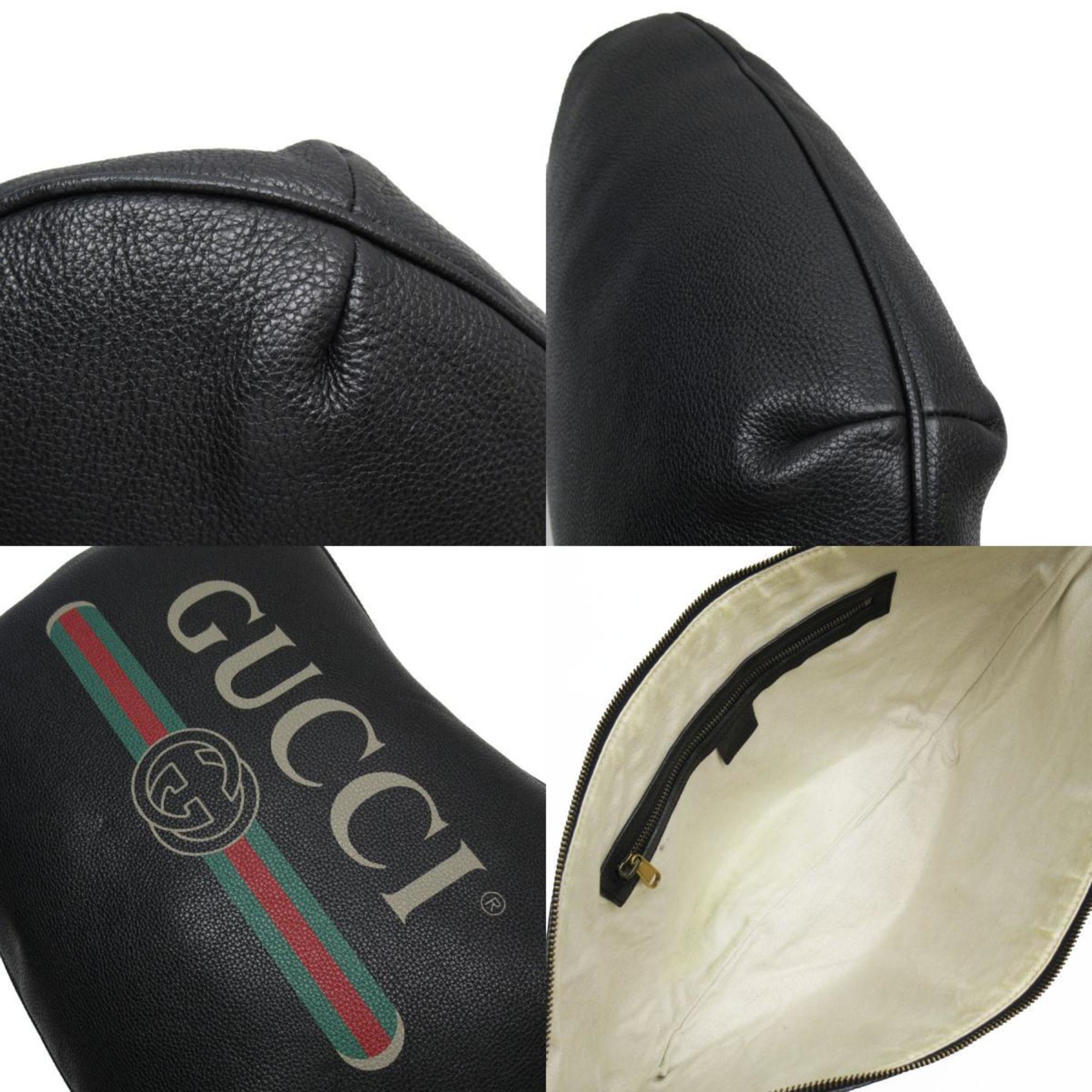 GUCCI Shoulder Bag Leather Black Gold Men's 523588 w0323i