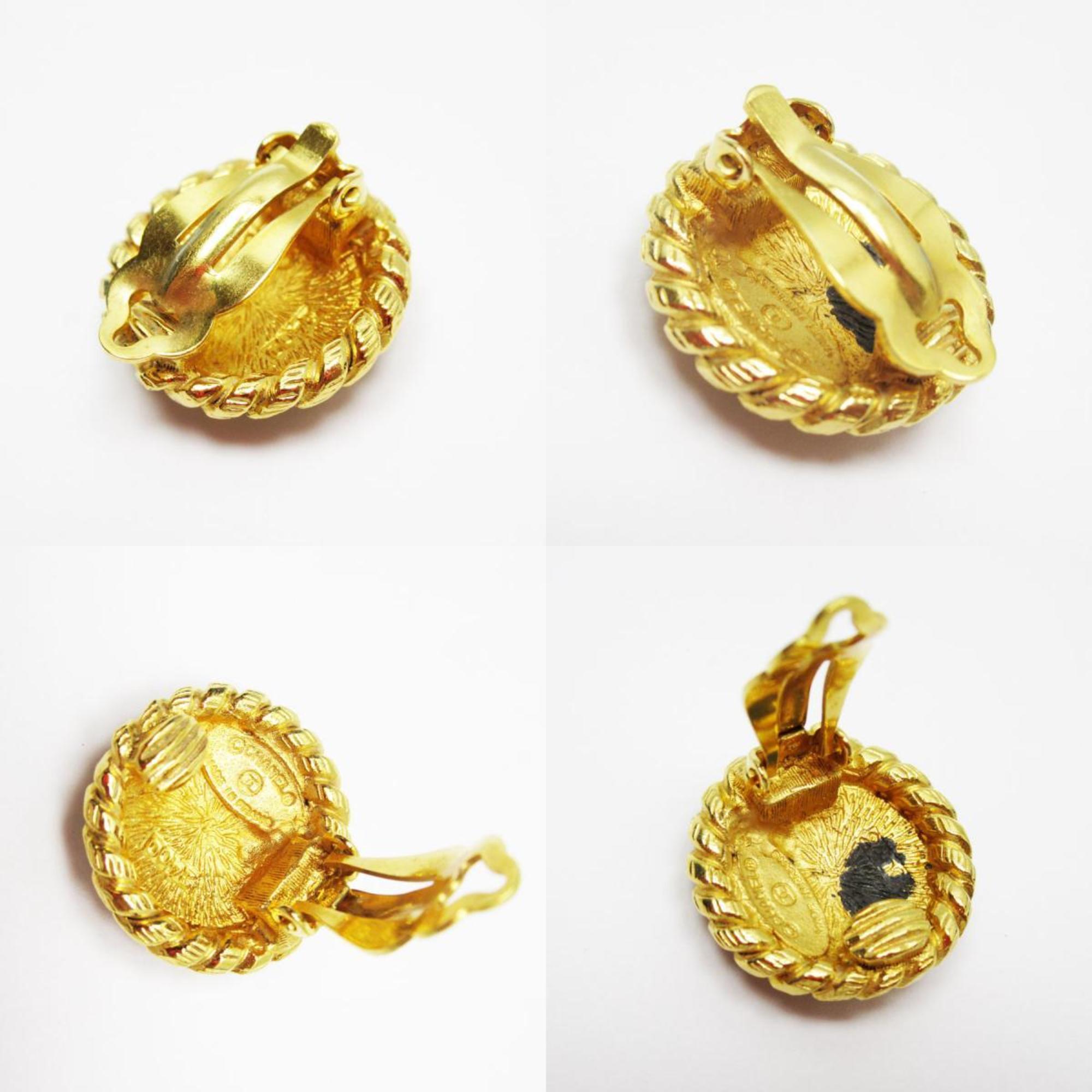 CHANEL Coco Mark Metal Gold Earrings for Women w0344j