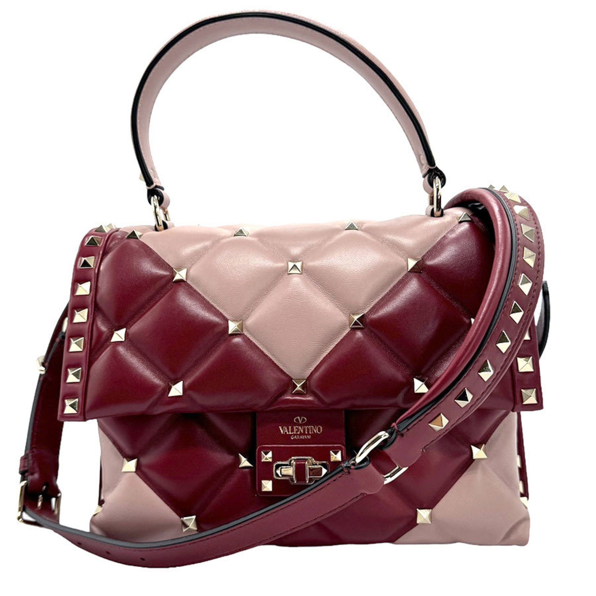 Valentino Garavani Handbag Shoulder Bag Leather Red x Pink Women's z1053