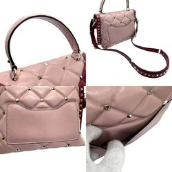 Valentino Garavani Handbag Shoulder Bag Leather Red x Pink Women's z1053