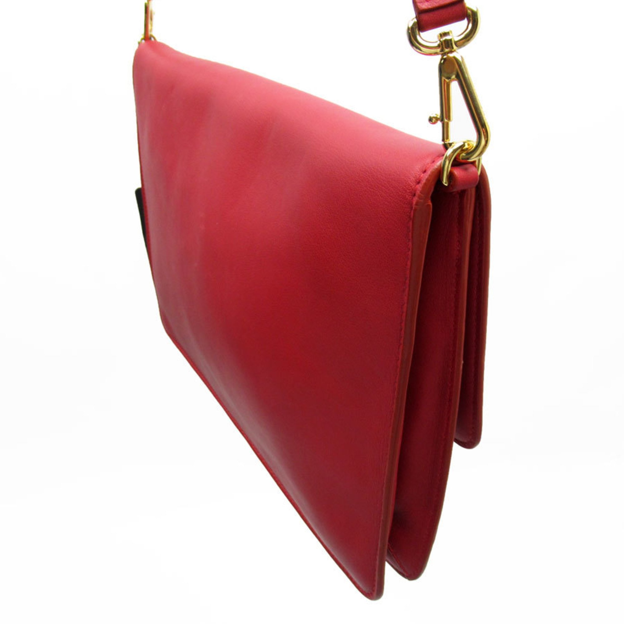 Dolce & Gabbana DOLCE&GABBANA Clutch bag Shoulder Leather Red Gold Women's w0326a