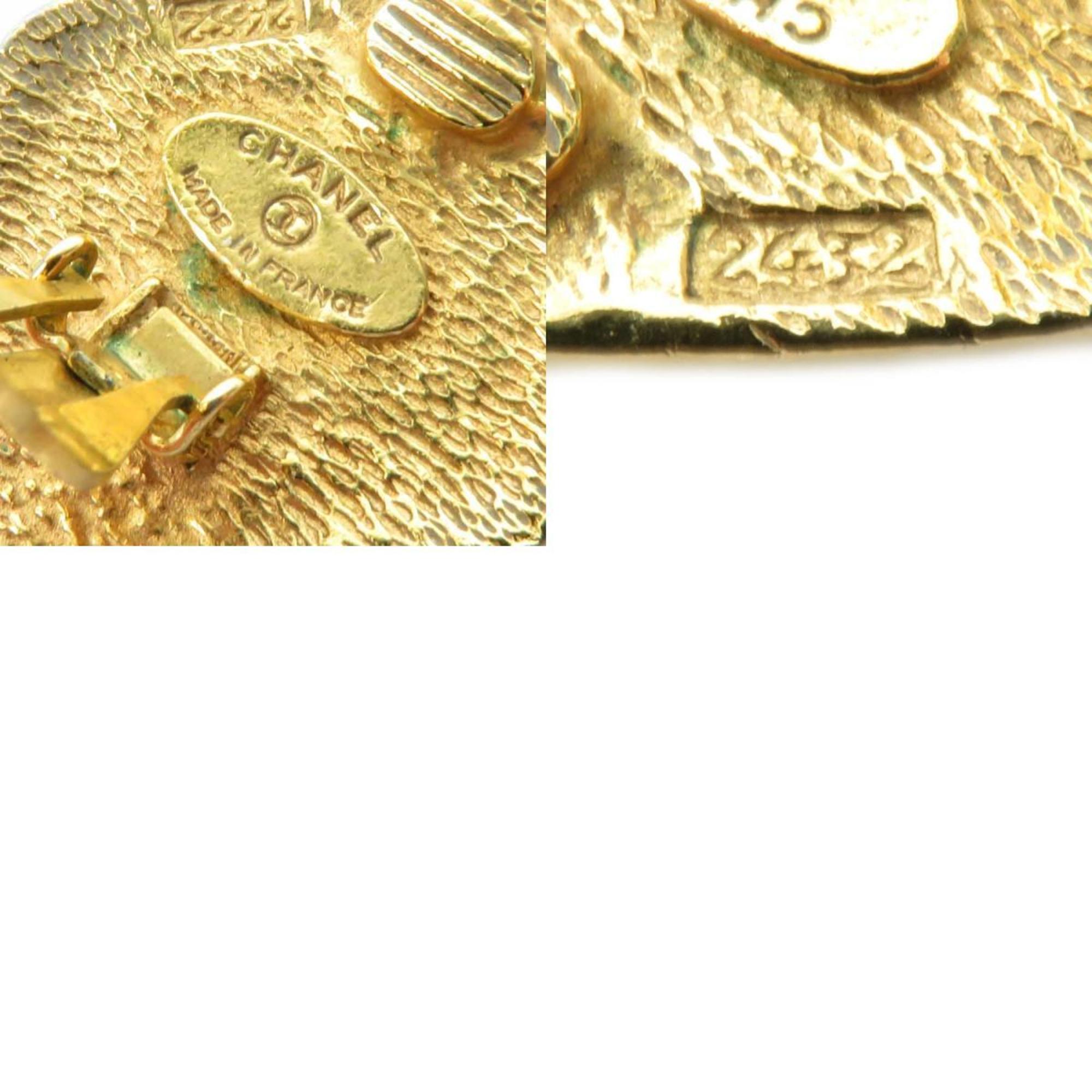 CHANEL Coco Mark Metal Gold Earrings for Women e58637j