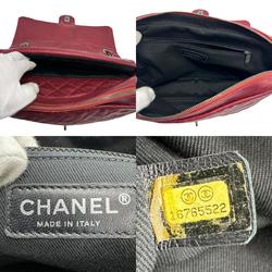 CHANEL Shoulder Bag Soft Caviar Skin Dark Red Women's z0964