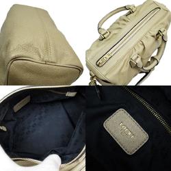LOEWE handbag shoulder bag leather metal beige gold ladies w0275a