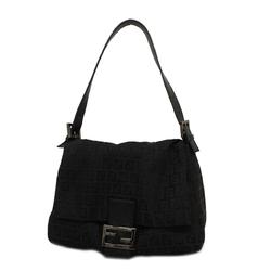 Fendi Zucchino Mamma Bucket Nylon Canvas Handbag Black Women's