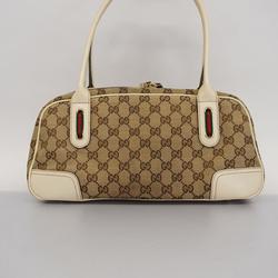 Gucci Handbag GG Canvas Sherry Line 161720 Ivory Beige Women's