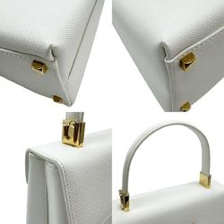 Salvatore Ferragamo Shoulder Bag Handbag Gancini Leather White Women's z0955