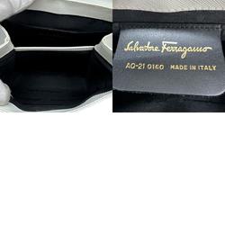 Salvatore Ferragamo Shoulder Bag Handbag Gancini Leather White Women's z0955