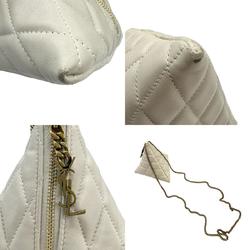 Saint Laurent SAINT LAURENT Shoulder Bag Pochette Triangle Leather Ivory Women's z0925